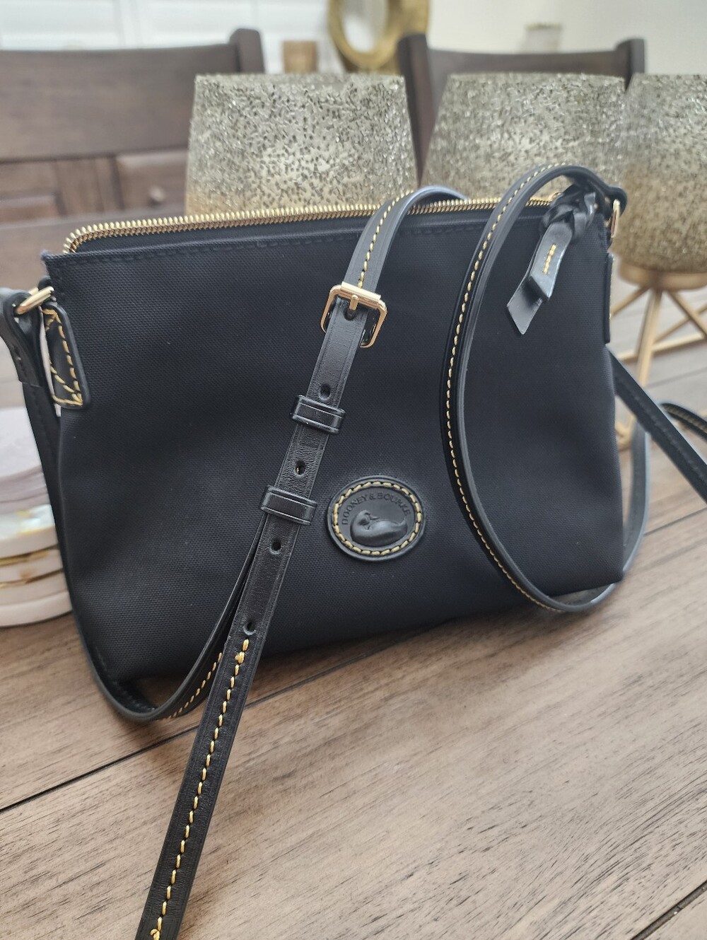Dooney & Bourke Canvas & Leather Trim Crossbody COA Included